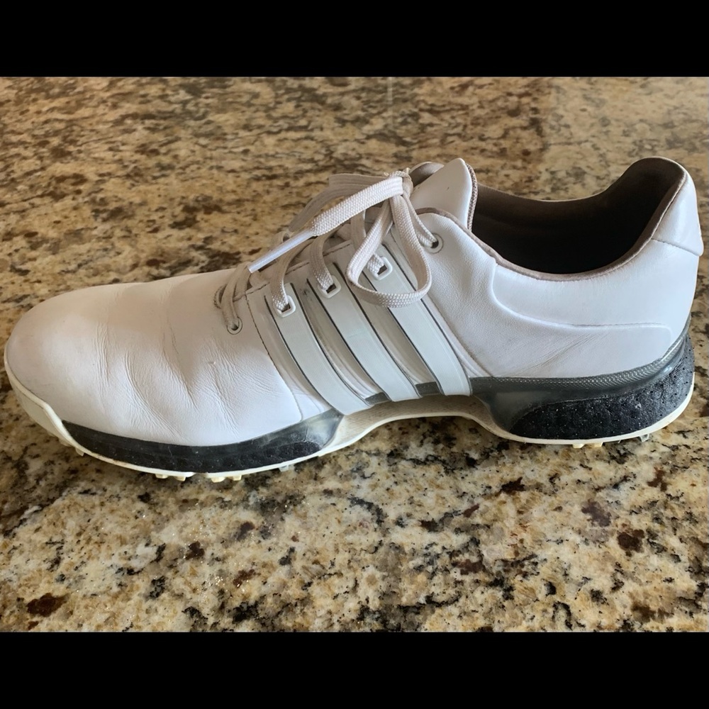 adidas White Men's Golf Shoe with Gray Accents